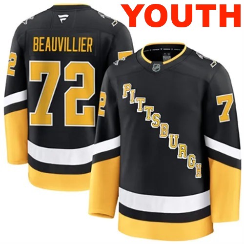 Youth Pittsburgh Penguins Anthony Beauvillier Authentic 2024-25 Alternate Black Stitched NHL Hockey Jersey