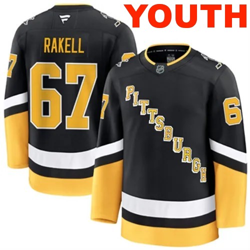 Youth Pittsburgh Penguins Rickard Rakell Authentic 2024-25 Alternate Black Stitched NHL Hockey Jersey