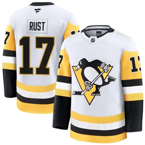 Men's Pittsburgh Penguins Bryan Rust Authentic 2024-25 Away White Stitched NHL Hockey Jersey