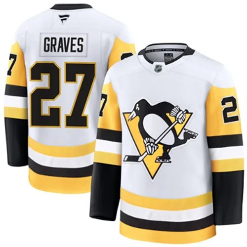 Men's Pittsburgh Penguins Ryan Graves Authentic 2024-25 Away White Stitched NHL Hockey Jersey