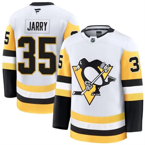 Men's Pittsburgh Penguins Tristan Jarry Authentic 2024-25 Away White Stitched NHL Hockey Jersey
