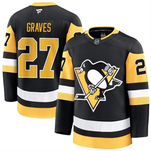 Men's Pittsburgh Penguins Ryan Graves Authentic 2024-25 Home Black Stitched NHL Hockey Jersey