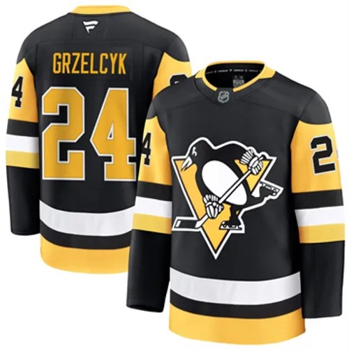 Men's Pittsburgh Penguins Matt Grzelcyk Authentic 2024-25 Home Black Stitched NHL Hockey Jersey