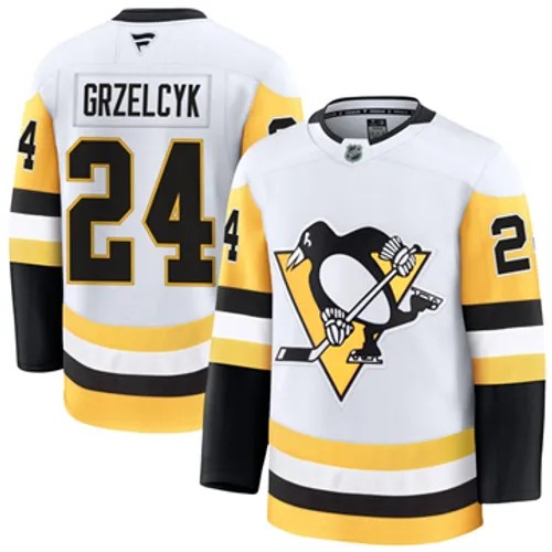 Men's Pittsburgh Penguins Matt Grzelcyk Authentic 2024-25 Away White Stitched NHL Hockey Jersey