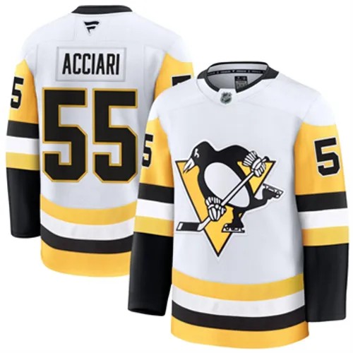 Men's Pittsburgh Penguins Noel Acciari Authentic 2024-25 Away White Stitched NHL Hockey Jersey