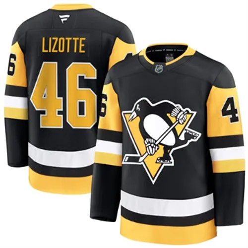 Men's Pittsburgh Penguins Blake Lizotte Authentic 2024-25 Home Black Stitched NHL Hockey Jersey