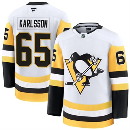 Men's Pittsburgh Penguin Erik Karlsson Authentic 2024-25 Away White Stitched NHL Hockey Jersey