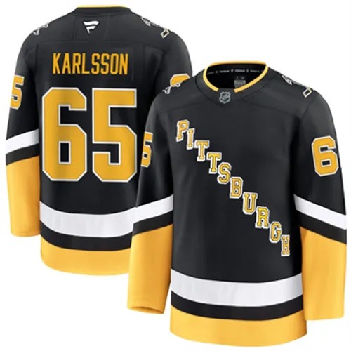 Men's Pittsburgh Penguins Erik Karlsson Authentic 2024-25 Alternate Black Stitched NHL Hockey Jersey