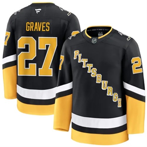 Men's Pittsburgh Penguins Ryan Graves Authentic 2024-25 Alternate Black Stitched NHL Hockey Jersey