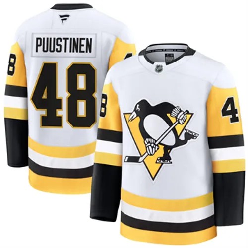 Men's Pittsburgh Penguins Valtteri Puustinen Authentic 2024-25 Away White Stitched NHL Hockey Jersey