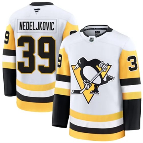 Men's Pittsburgh Penguins Alex Nedeljkovic Authentic 2024-25 Away White Stitched NHL Hockey Jersey