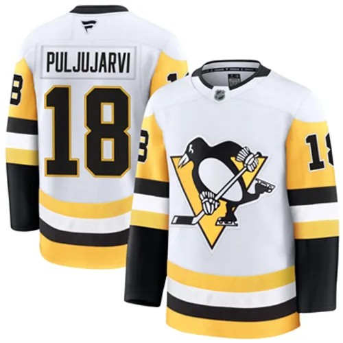 Men's Pittsburgh Penguins Jesse Puljujarvi Authentic 2024-25 Away White Stitched NHL Hockey Jersey
