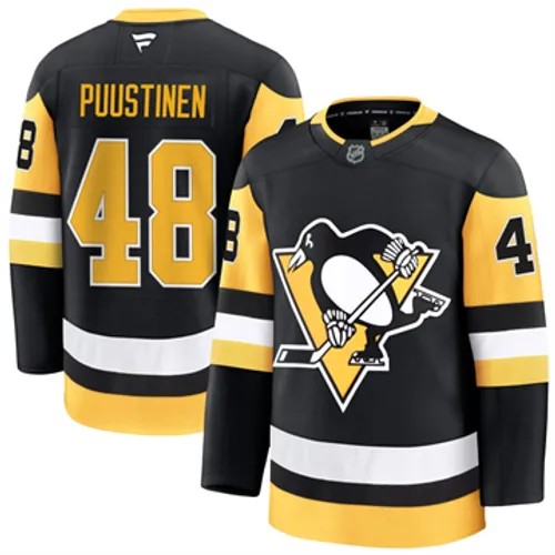 Men's Pittsburgh Penguins Valtteri Puustinen Authentic 2024-25 Home Black Stitched NHL Hockey Jersey