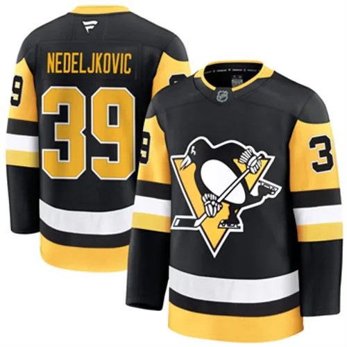 Men's Pittsburgh Penguins Alex Nedeljkovic Authentic 2024-25 Home Black Stitched NHL Hockey Jersey