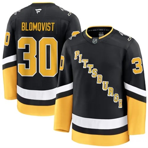 Men's Pittsburgh Penguins Joel Blomqvist Authentic 2024-25 Alternate Black Stitched NHL Hockey Jersey