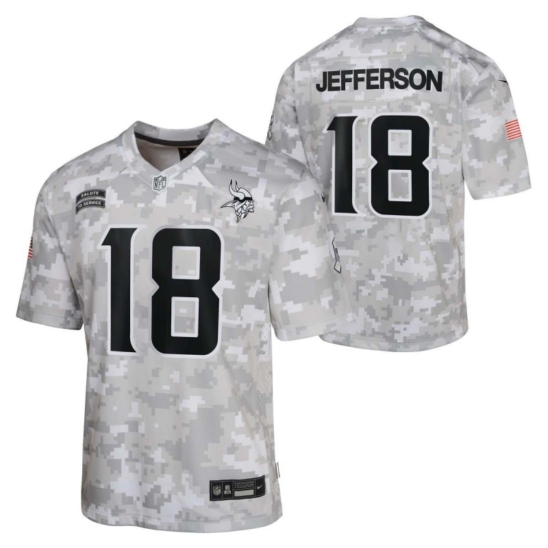 Youth Nike Minnesota Vikings Justin Jefferson #18 2024 Salute To Service Jersey