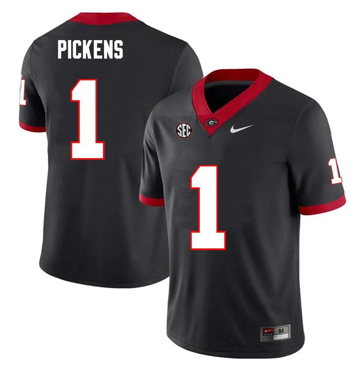 Men's Georgia Bulldogs #1 George Pickens Black F.U.S.E. Vapor Limited Stitched Football Jersey