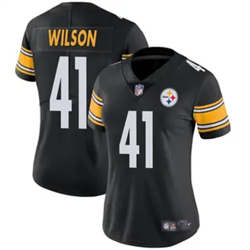 Women's Pittsburgh Steelers #41 Payton Wilson Vapor Limited Black Nike Stitched NFL Jersey