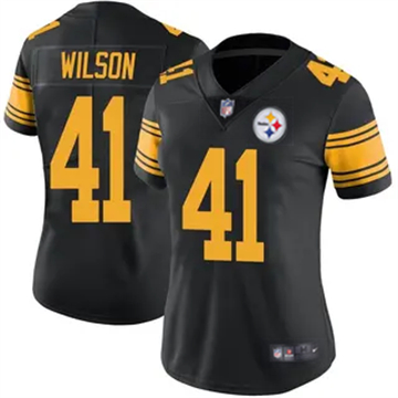 Women's Pittsburgh Steelers #41 Payton Wilson Vapor Limited Color Rush Black Nike Stitched NFL Jersey
