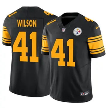 Men's Pittsburgh Steelers #41 Payton Wilson Vapor F.U.S.E. Limited Color Rush Black Nike Stitched NFL Jersey