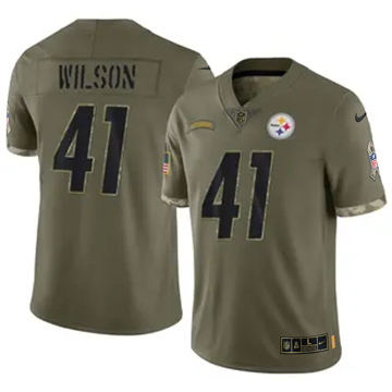 Men's Pittsburgh Steelers #41 Payton Wilson Vapor Limited 2022 Salute To Service Olive Nike Stitched NFL Jersey