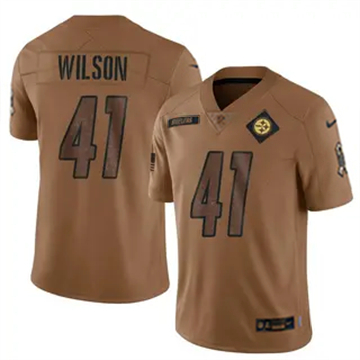 Men's Pittsburgh Steelers #41 Payton Wilson Vapor Limited 2023 Salute to Service Brown Nike Stitched NFL Jersey