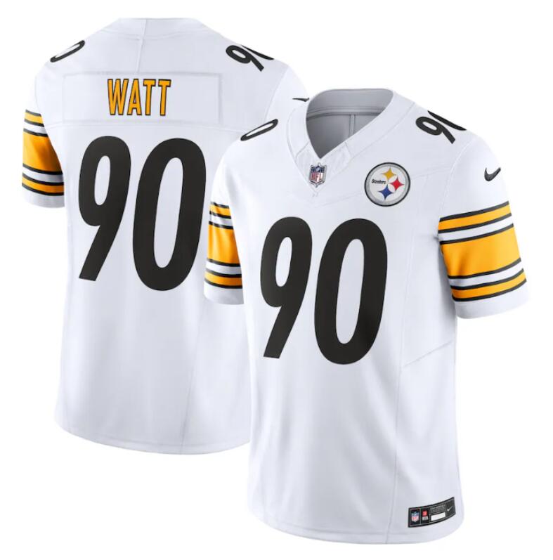 Youth Pittsburgh Steelers #90 T. J. Watt White 2023 F.U.S.E. Vapor Untouchable Limited Jersey