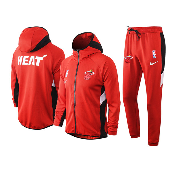 Men's Miami Heat Red Team Name Warmup Hoodiesuit