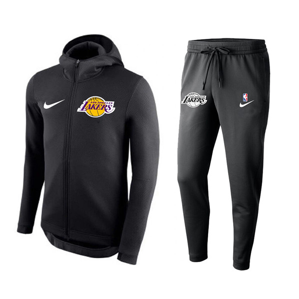 Men's Los Angeles Lakers Black Gold Warmup Hoodiesuit