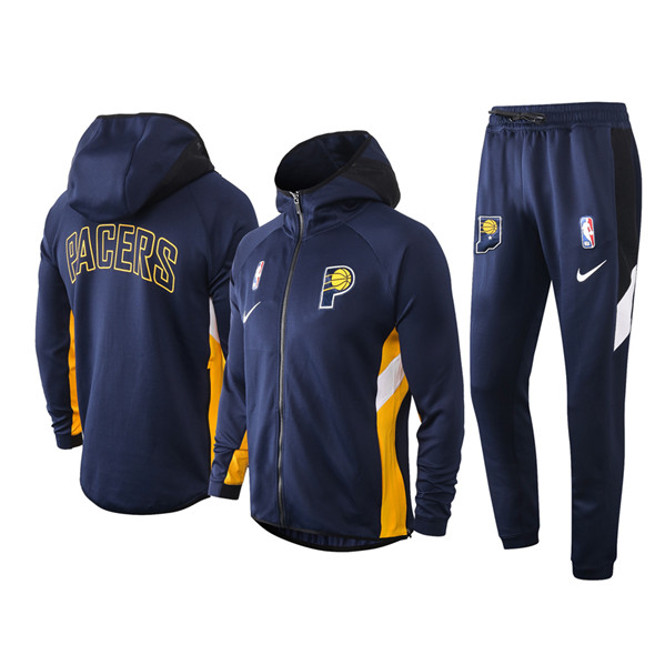 Men's Indiana Pacers Navy Team Name Warmup Hoodiesuit