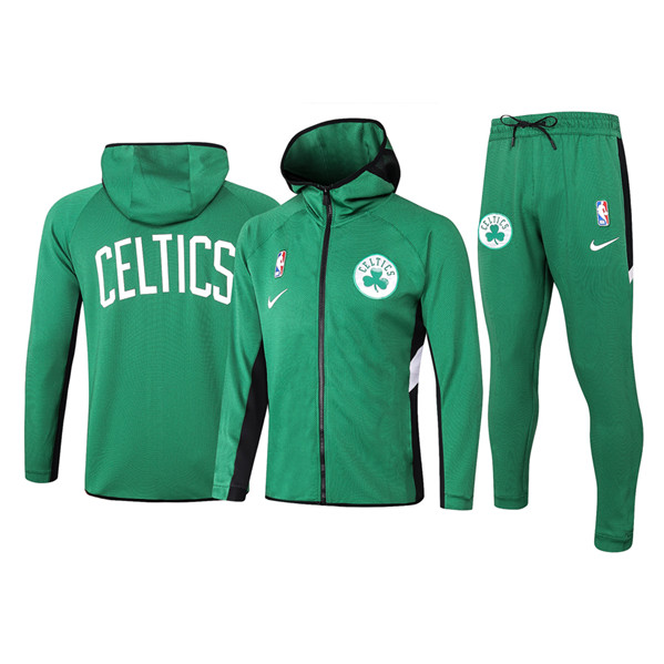 Men's Boston Celtics Green Team Name Warmup Hoodiesuit