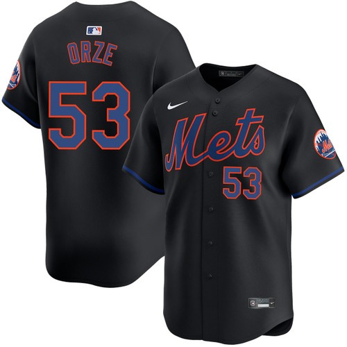 Men's Nike Eric Orze New York Mets Alternate Black Limited Jersey