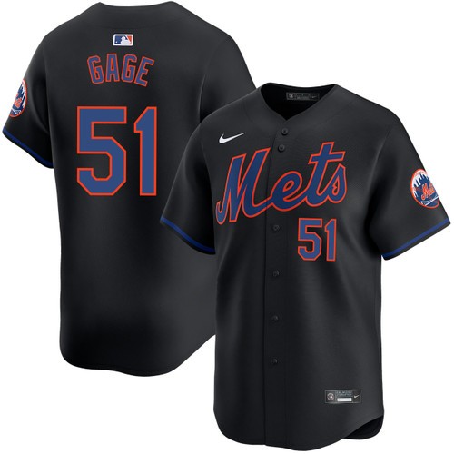 Men's Nike Matt Gage New York Mets Alternate Black Limited Jersey