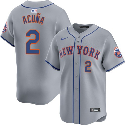 Men's Nike Luisangel Acuna New York Mets Road Grey Limited Jersey