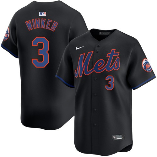 Men's Nike Jesse Winker New York Mets Alternate Black Limited Jersey
