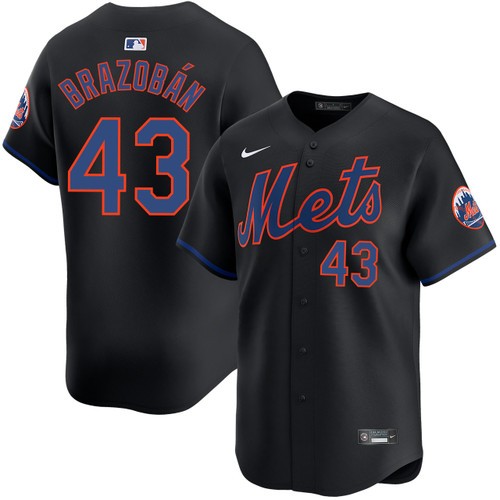 Men's Nike Huascar Brazoban New York Mets Alternate Black Limited Jersey