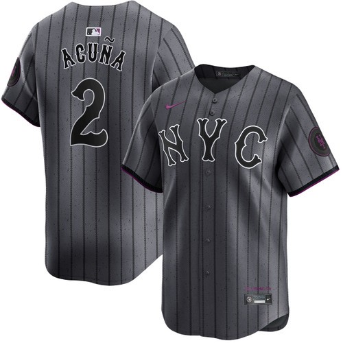 Men's Nike Luisangel Acuna New York Mets Gray 2024 City Connect Limited Jersey
