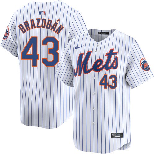 Men's Nike Huascar Brazoban New York Mets Home White Limited Jersey