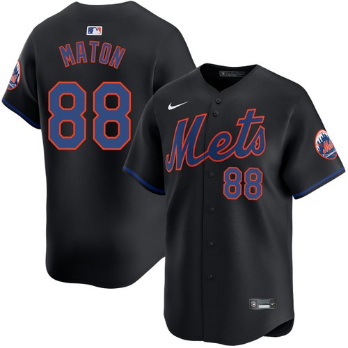 Men's Nike Phil Maton New York Mets Alternate Black Limited Jersey