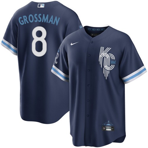 Men's Robbie Grossman Kansas City Royals Nike Navy 2024 City Connect Jersey