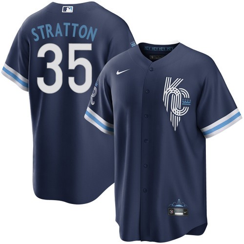 Men's Chris Stratton Kansas City Royals Nike Navy 2024 City Connect Jersey