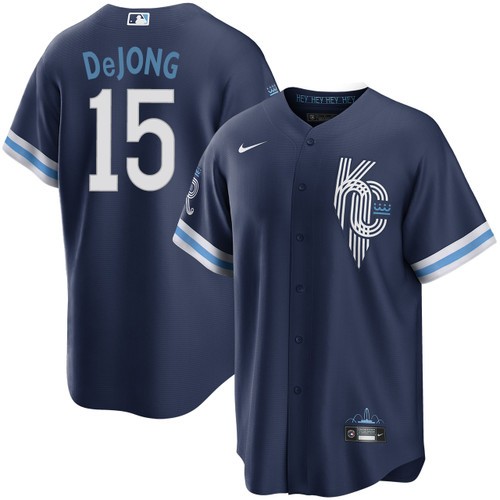 Men's Paul DeJong Kansas City Royals Nike Navy 2024 City Connect Jersey