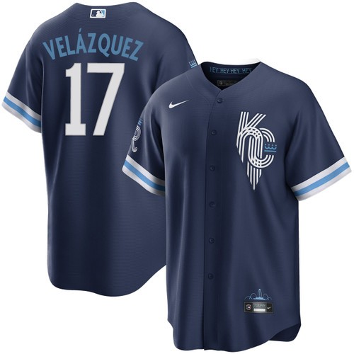 Men's Nelson Velazquez Kansas City Royals Nike Navy 2024 City Connect Jersey