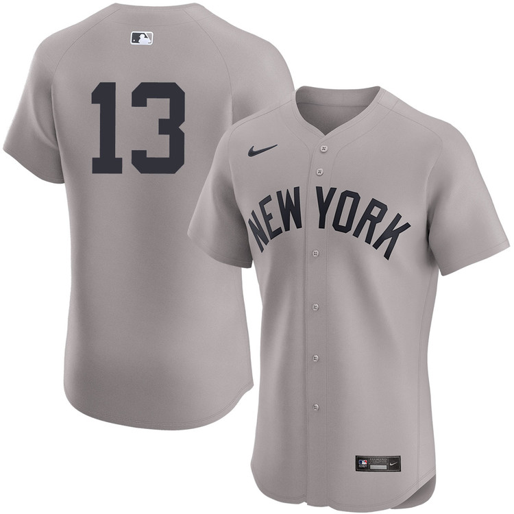 Men's Jazz Chisholm Jr. New York Yankees Nike Road Gray Elite On-Field Authentic Stitched Baseball Jersey