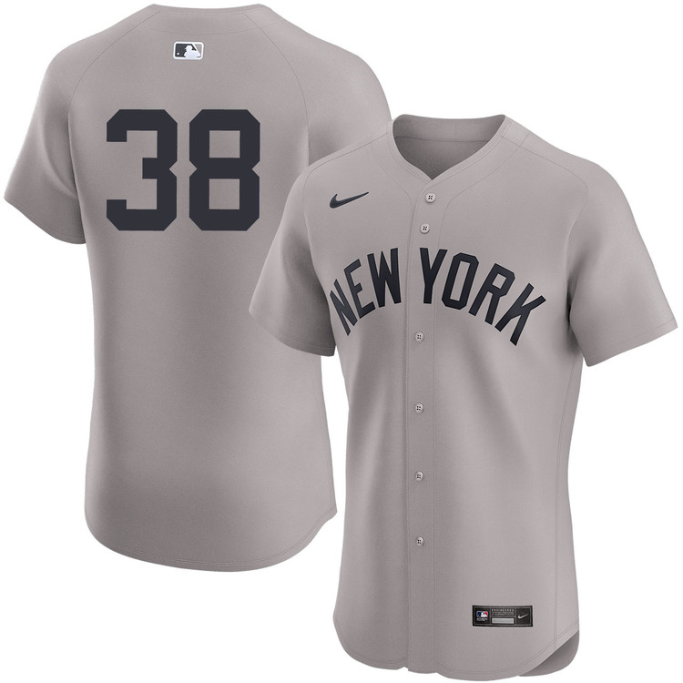 Men's Mark Leiter Jr. New York Yankees Nike Road Gray Elite On-Field Authentic Stitched Baseball Jersey