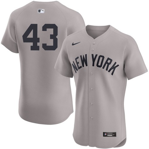 Men's Jonathan Loaisiga New York Yankees Nike Road Gray Elite On-Field Authentic Stitched Baseball Jersey