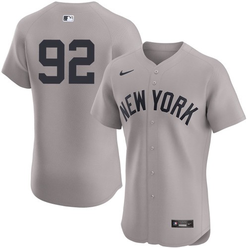 Men's Yoendrys Gomez New York Yankees Nike Road Gray Elite On-Field Authentic Stitched Baseball Jersey