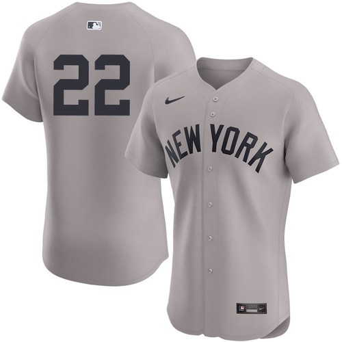 Men's Juan Soto New York Yankees Nike Road Gray Elite On-Field Authentic Stitched Baseball Jersey