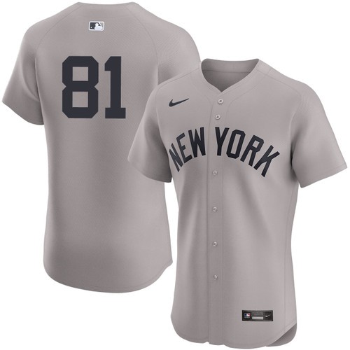 Men's Luis Gil New York Yankees Nike Road Gray Elite On-Field Authentic Stitched Baseball Jersey