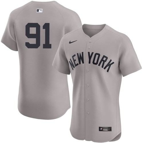 Men's Oswald Peraza New York Yankees Nike Road Gray Elite On-Field Authentic Stitched Baseball Jersey